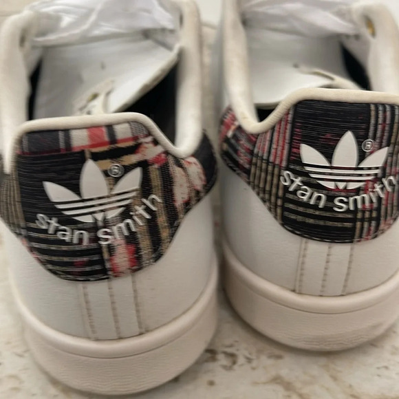 Adidas Stan Smith white plaid sneakers Studio London size 9 tennis shoes - Picture 3 of 16